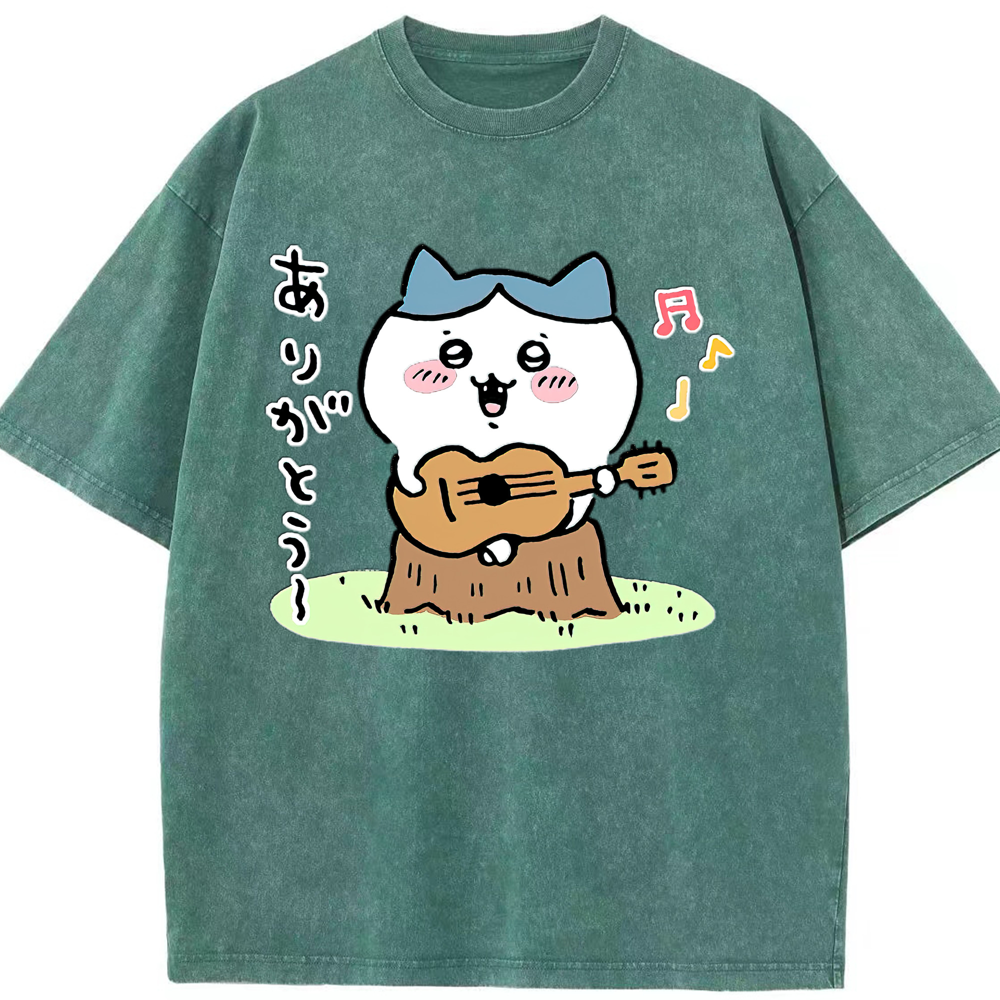 （画像用） ちいかわ ハチワレ Chii-kawa hachiware 綿100% ヴィンテージ風 半袖Tシャツ（フロントプリント）